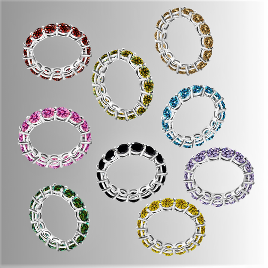 Eternity con Moissaniti Colorate per ct 7,00