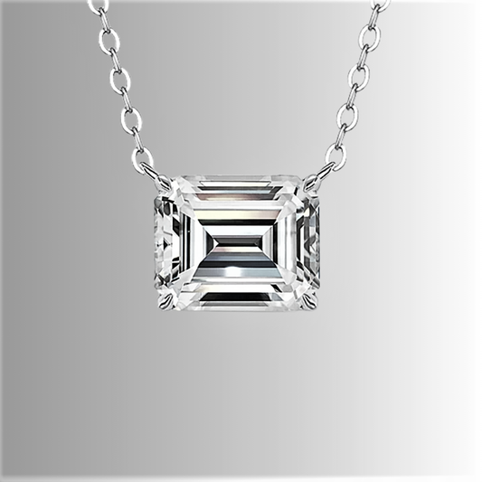 Collana con Moissanite Taglio Smeraldo D Color VVS1