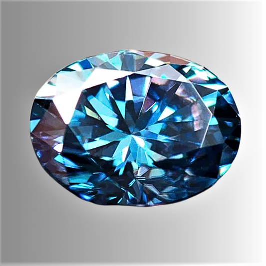 Moissanite Royal Blue Taglio Ovale Certificata