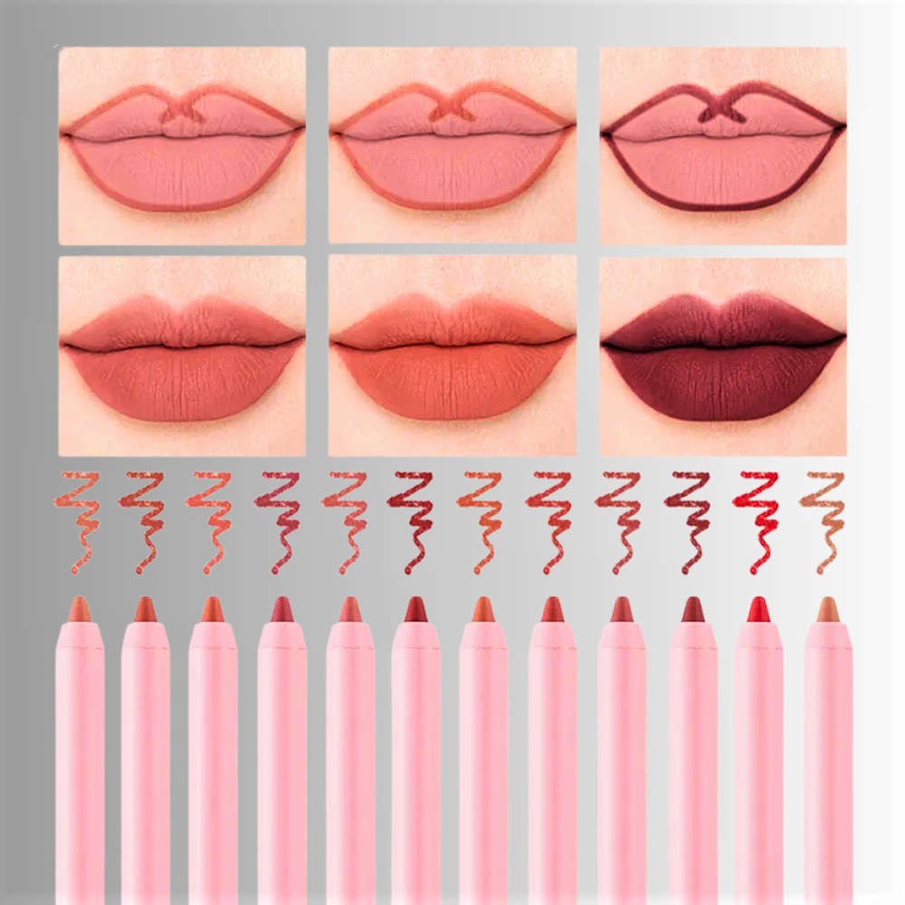 Lipliner Coreano in 12 Tonalità