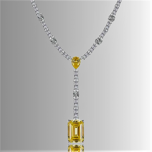 Collana con Citrini Lab Grown e Diamanti Sintetici