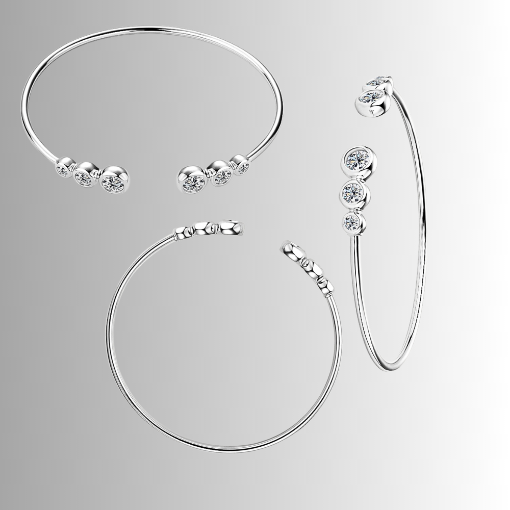 Mini collezione di Bracciali Rigidi Aperti con Moissaniti