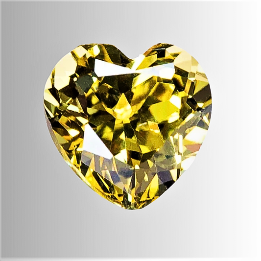 Zaffiro Giallo Lab Grown Taglio Cuore Certificato