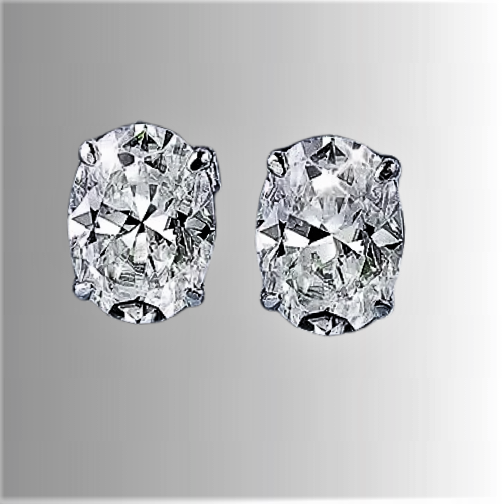 Orecchini Punto Luce con Moissanite Ovale: Raffinatezza Pura in 4 Carature di Lusso