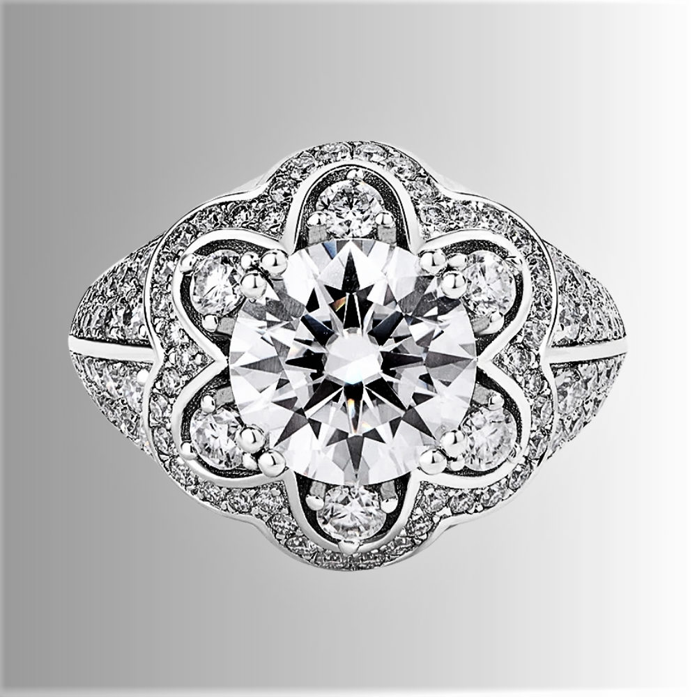 Fascione a Fiore con Moissanite D Color VVS1 da ct 3.00
