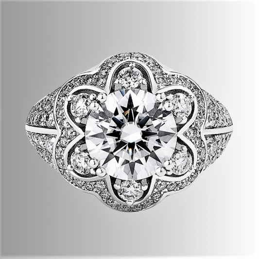 Fascione a Fiore con Moissanite D Color VVS1 da ct 3.00