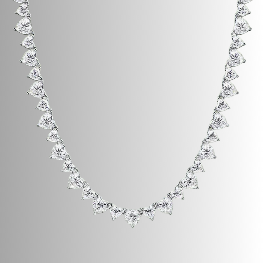 Collana Tennis con Moissaniti Taglio Cuore
