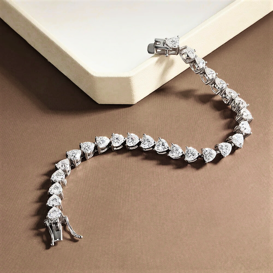 Bracciale Tennis con Moissaniti Taglio Cuore