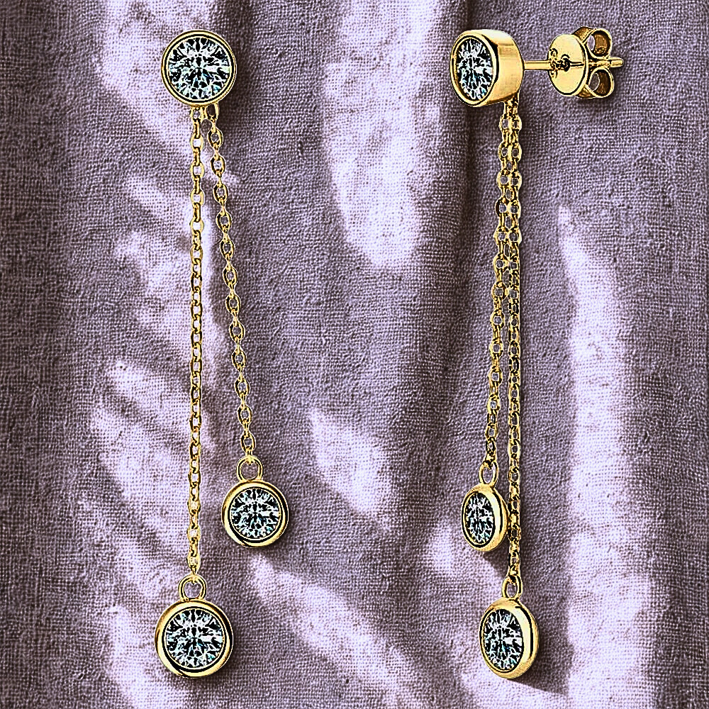 Orecchini a Catenelle con Moissaniti