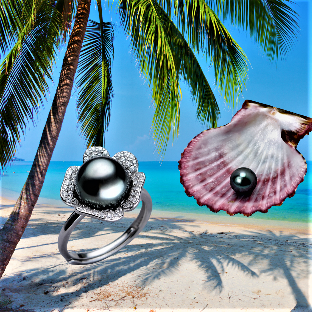 "South Sea" Ring with Natural Tahitian Pearl 
