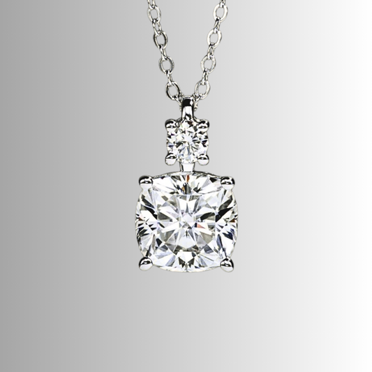 Collana con Pendente in Moissanite Taglio Cuscino