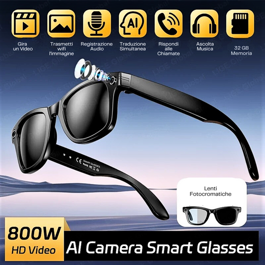 Occhiali Smart per Foto, Video, Musica e Chat Gpt 4