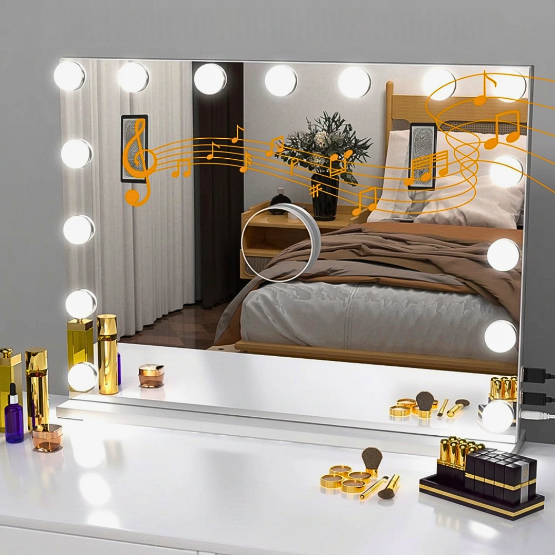 Specchio Make Up con Bluetooth, Led e Ingranditore 10X
