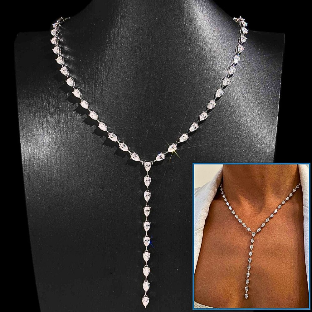 Collana Pendente con Moissaniti Taglio Goccia per ct 29,50