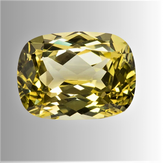Zaffiro Giallo Lab Grown Taglio Cuscino Allungato Certificato