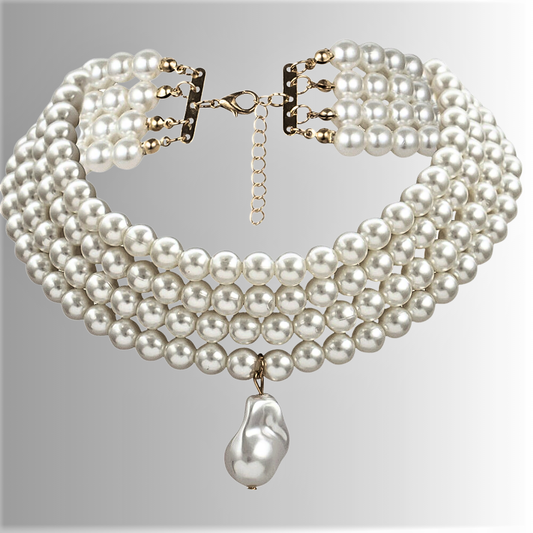 Collar con Perlas Naturales y Colgante de Perla Scaramazza 