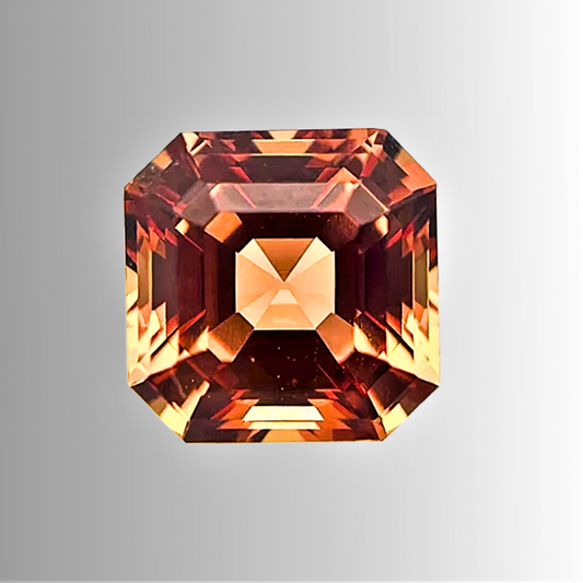 Zaffiro Arancio Lab Grown Taglio Asscher Certificato