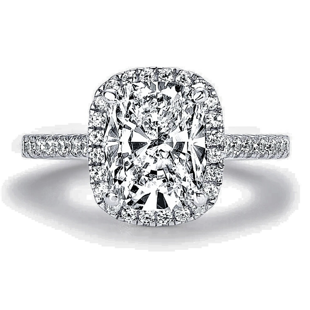 Anello con Moissanite taglio cuscino da ct 4.00