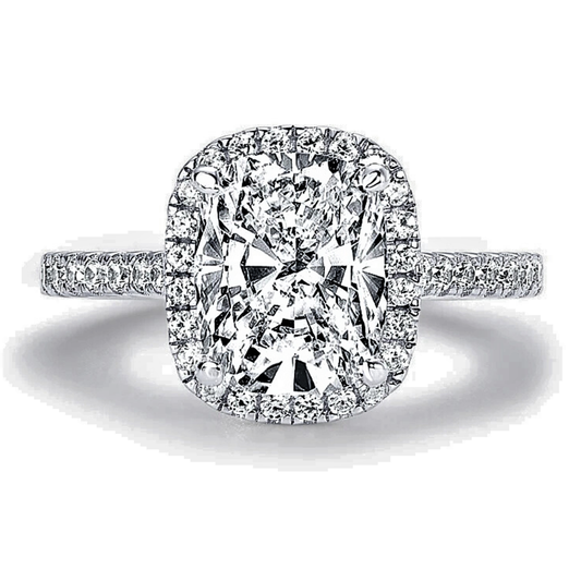 Anello "Incanto Regale" con Moissanite D Color VVS1 Taglio Cuscino da ct 4.00