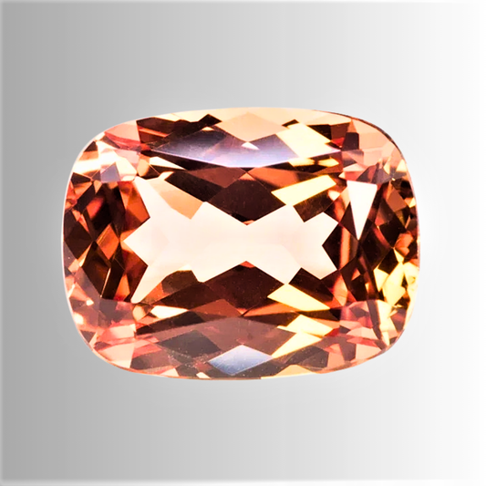 Zaffiro Arancio Lab Grown Taglio Cuscino Allungato Certificato