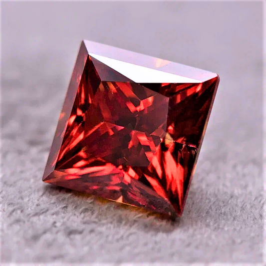 Moissanite  Color Granato Taglio Princess Certificata