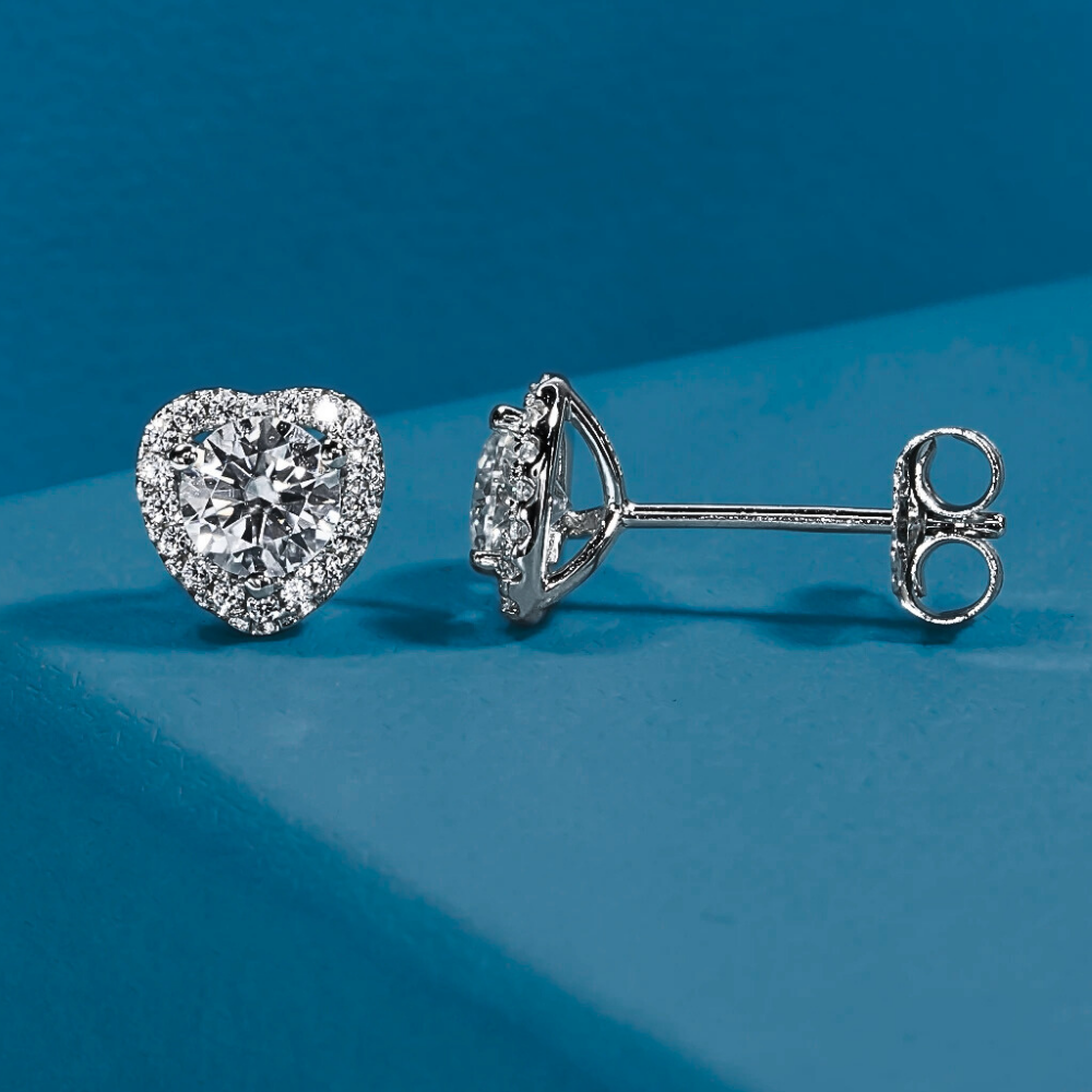 Orecchini a Cuore con Moissaniti