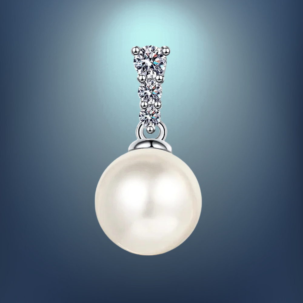 Orecchini Pendenti con Moissaniti e Perle Naturali