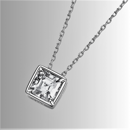 Collana con Moissanite D Color Taglio Asscher da ct 1,00