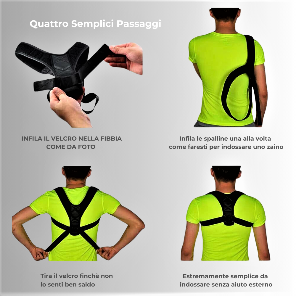 Corrector de postura ajustable para espalda y hombros 
