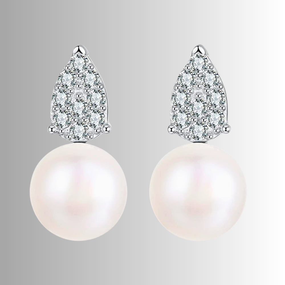 Orecchini a Goccia con Moissaniti e Perle Naturali