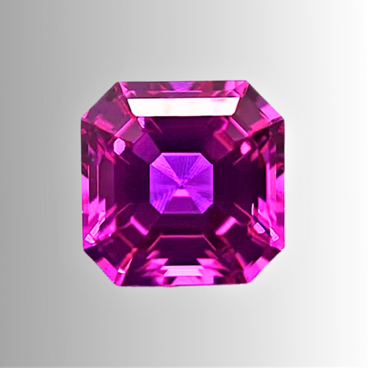 Zaffiro Rosa Intenso Lab Grown Taglio Asscher Certificato
