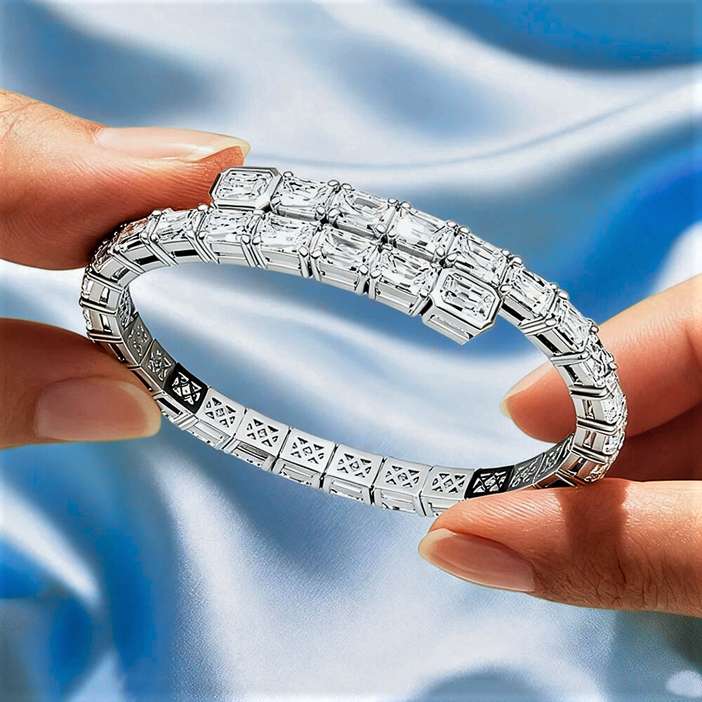 Bracciale Contrariè con Moissaniti Taglio Smeraldo per ct 27,20