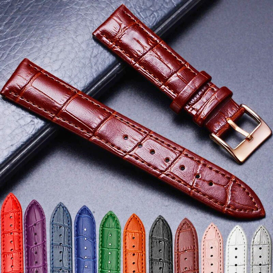 Cinturini per Orologio in Fiore di Pelle di Vitellino con Accessori