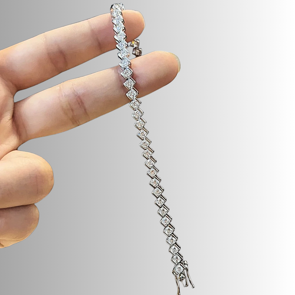 Bracciale Tennis a Rombi con Moissaniti