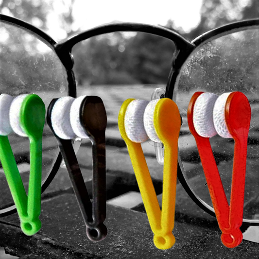 Pinzas de microfibra para limpiar gafas: juego de 10 piezas con llavero
