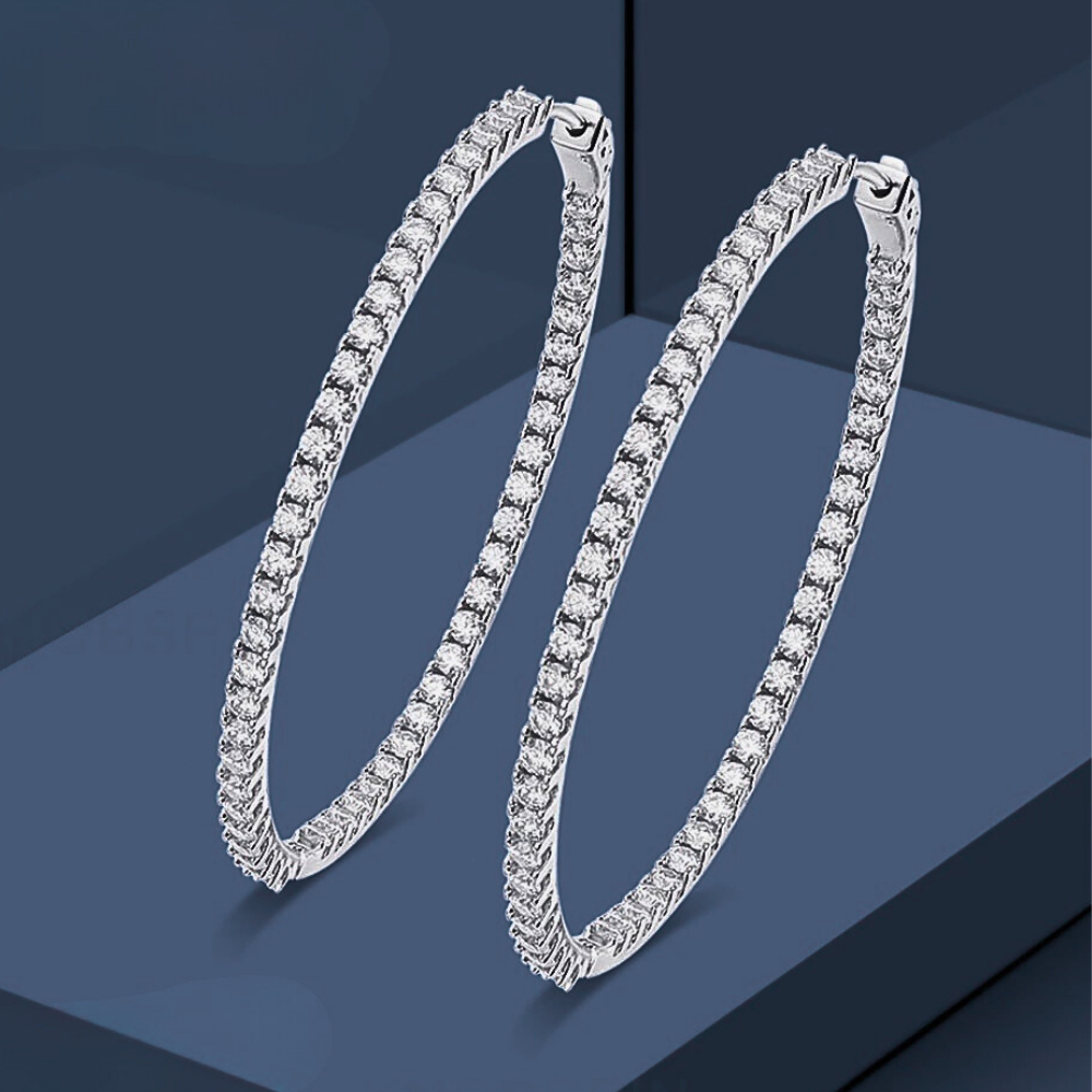 Orecchini a Cerchio con Moissaniti per ct 6,90