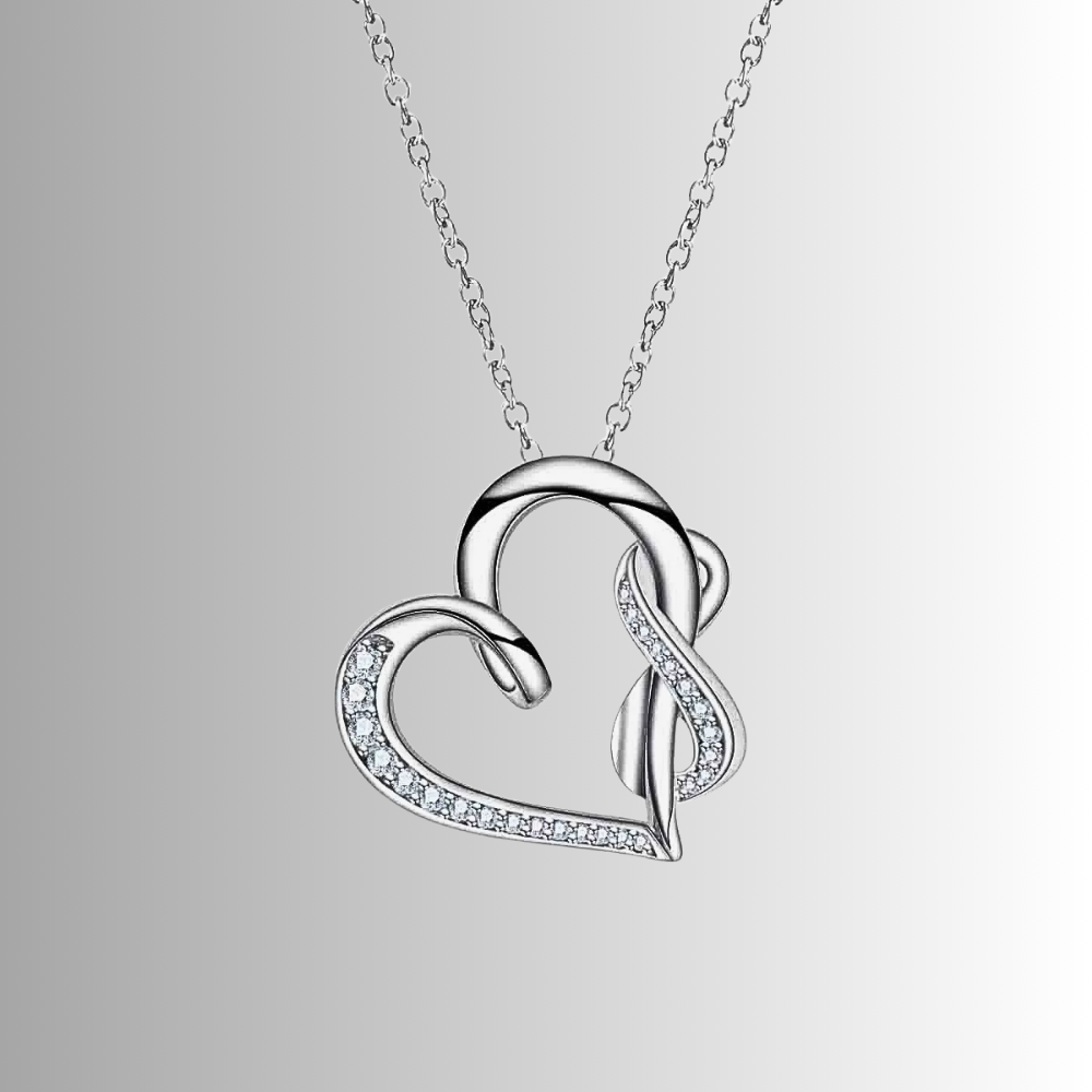 Collana a Cuore con Strisce in Moissaniti