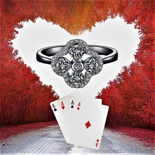 Anillo "Póker de Corazones" Una brillante declaración de amor 