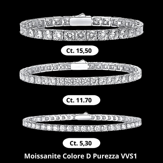 Pulseras de tenis de moissanita: lujo de luminosidad infinita