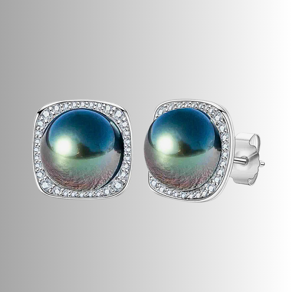 Orecchini con Perle di Tahiti e Moissaniti