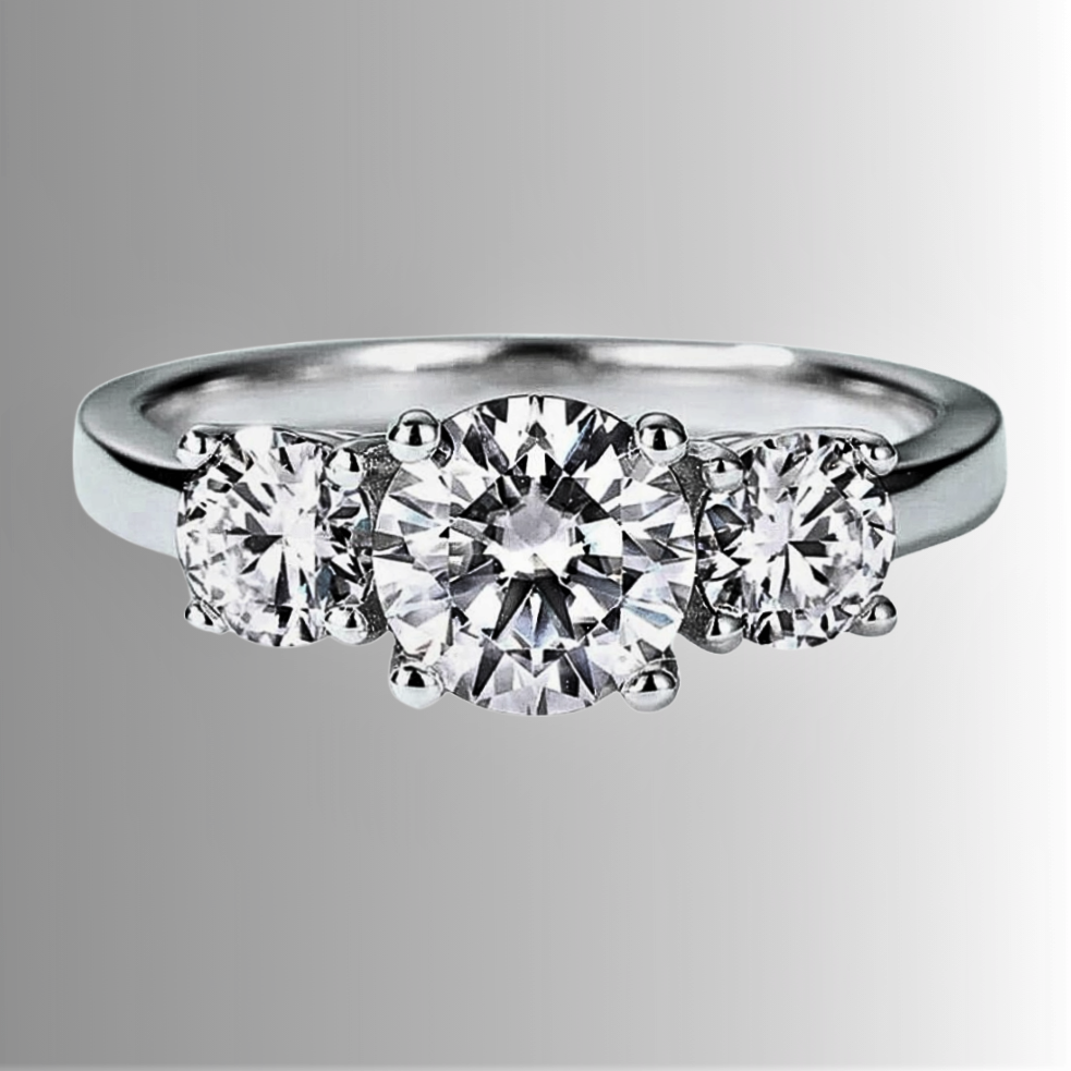 Trilogy con Moissanite Certificata da 2 o 4 Carati