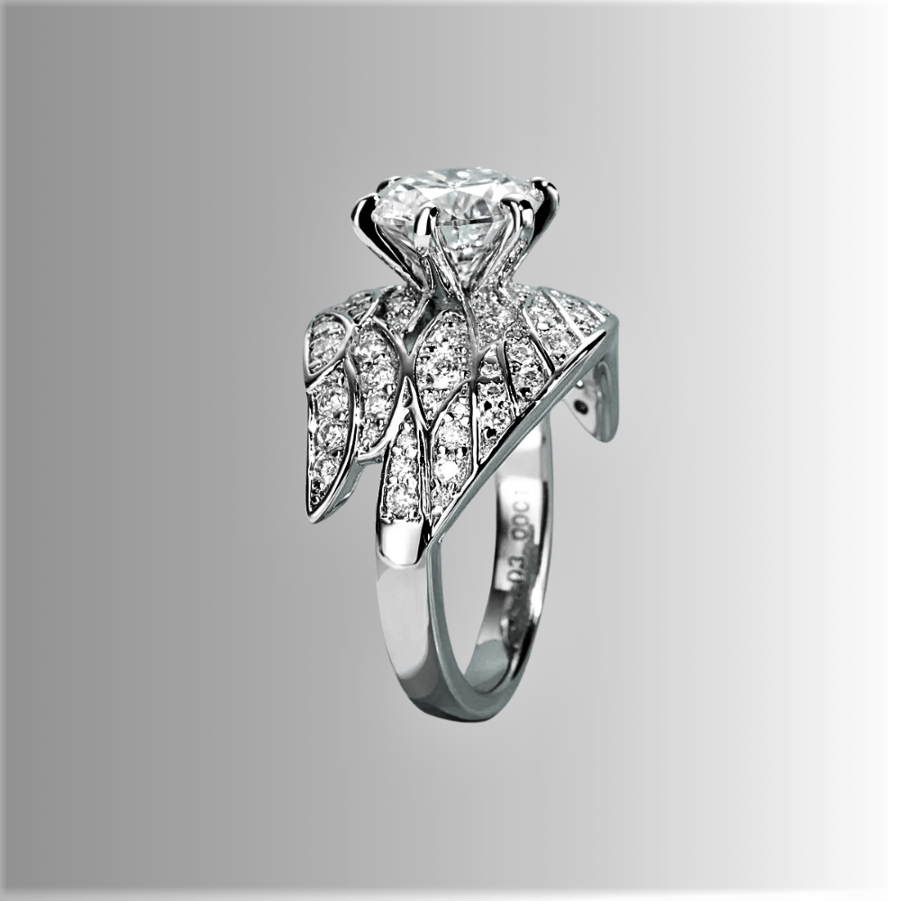 Fascia con Moissanite Certificata D Color  VVS1 di Ct 4,00