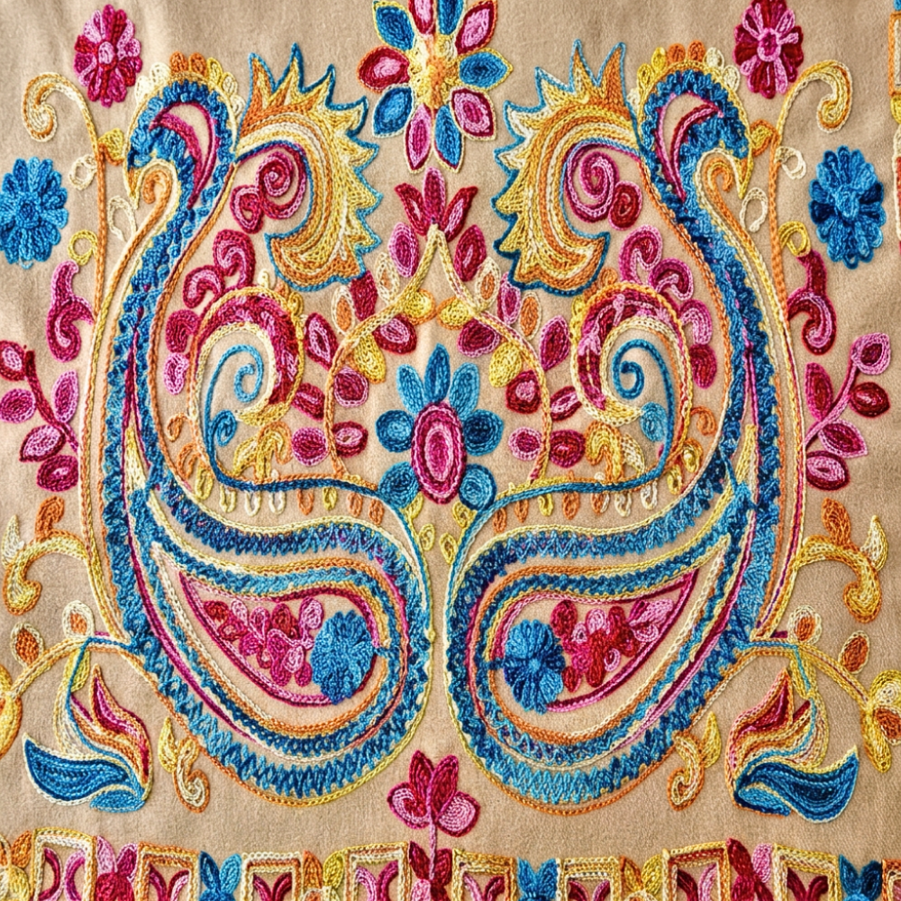 Pashmina Misto Lana Ricamata a Mano