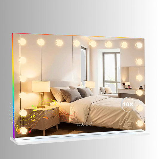 Specchio Make Up con Bluetooth, Led e Ingranditore 10X