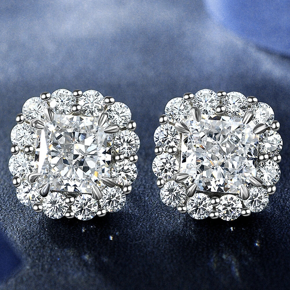 Orecchini a Fiore con Moissaniti Colorate di ct 4,00