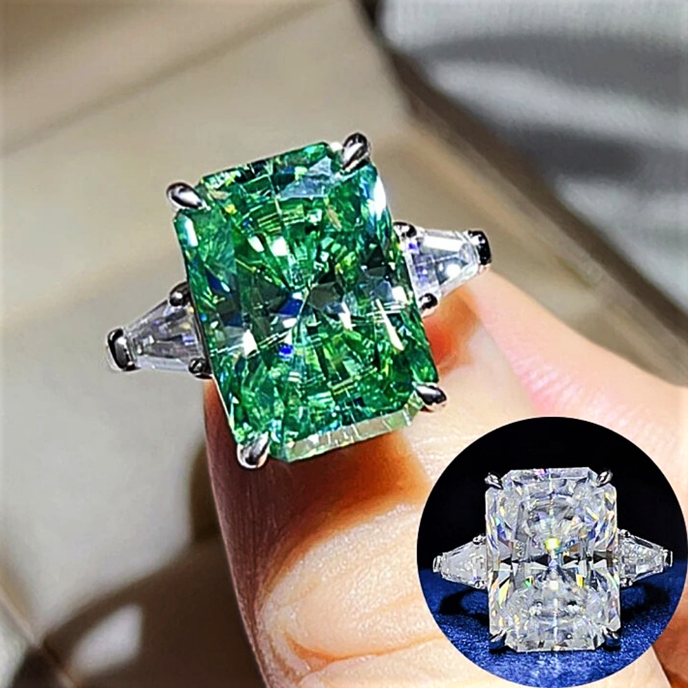 Fascione con Moissanite Taglio Radiant da 5 o 10 ct