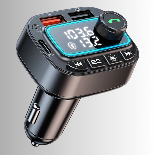Caricabatterie Bluetooth 5.3 per Auto 30W con FM, MP3 e Vivavoce