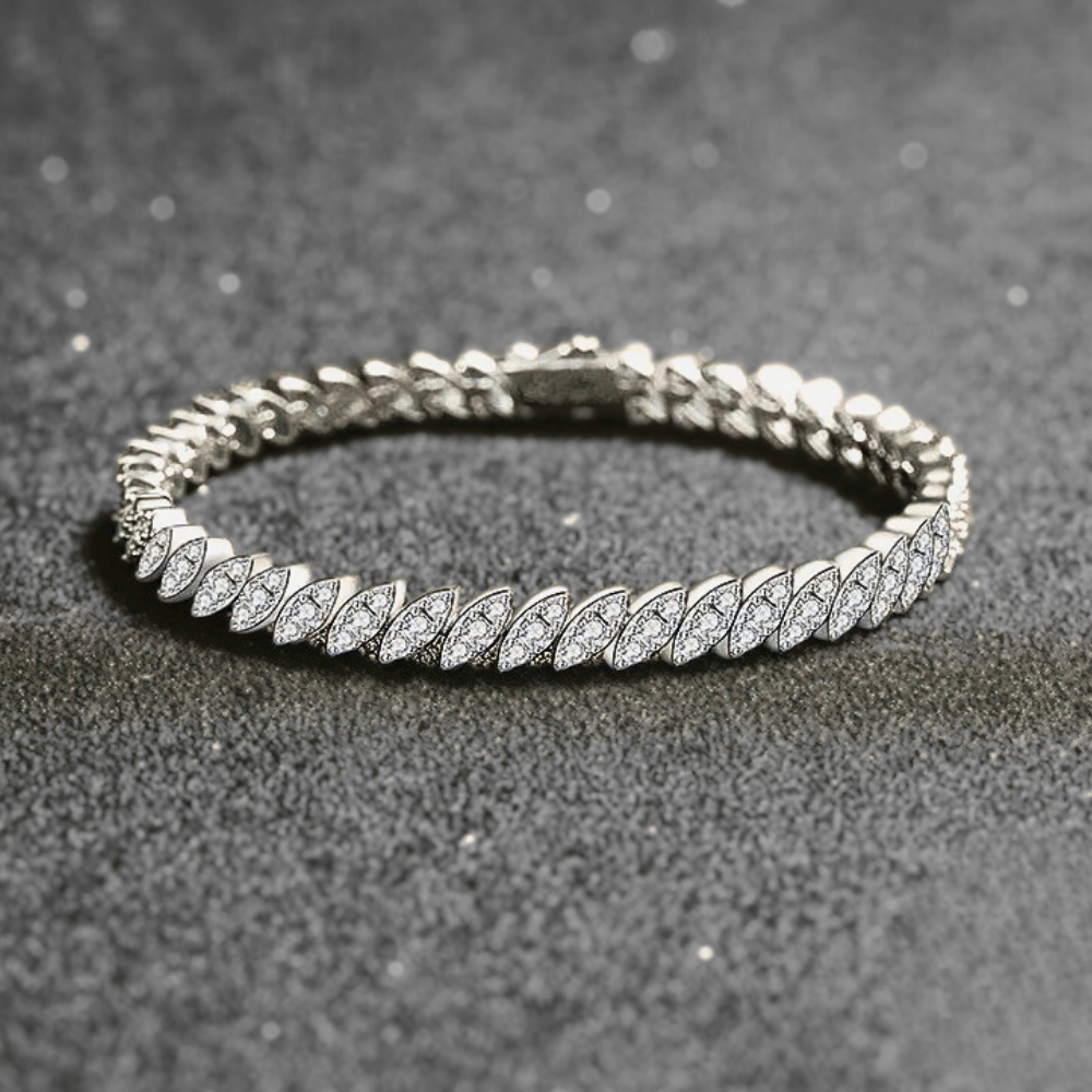 Bracciale Tennis a Foglie di Moissaniti