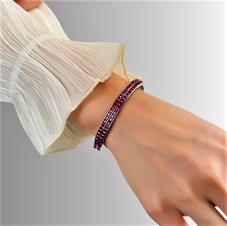 Bracciale Rigido con Diamanti, Zaffiri o Rubini Lab Grown Taglio Princess