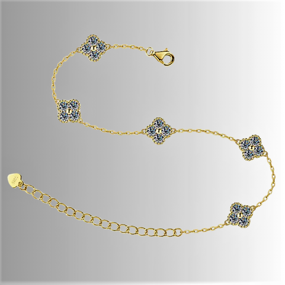 Bracciale a 5 Fiori con Moissanite D color